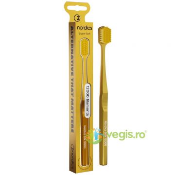 Periuta de Dinti Premium pentru Adulti 12000 Filamente, Super Soft, Auriu