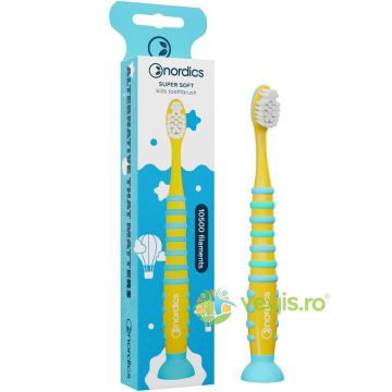 Periuta de Dinti Premium pentru Copii 10500 Filamente, Super Soft, Galben