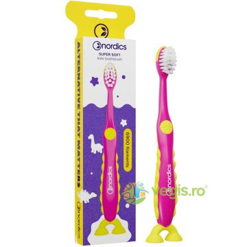 Periuta de Dinti Premium pentru Copii  6090 Filamente, Super Soft, Roz