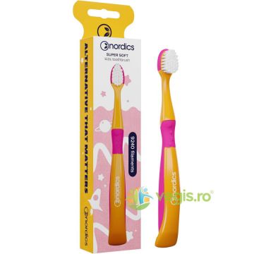 Periuta de Dinti Premium pentru Copii 9240 Filamente, Super Soft, Portocaliu