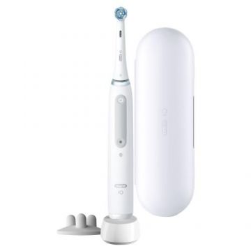 Periuta electrica Oral-B iO4s, 4 moduri periaj, Senzor de presiune, 1 capat inclus, Husa calatorie (AlB)