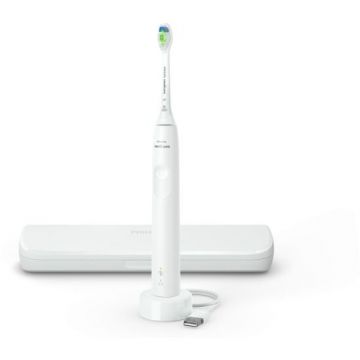 Philips Periuta de dinti electrica Philips Sonicare 4100 HX3683/33, cu carcasa, baza de incarcare, cap W, Alb