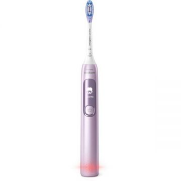 Philips Periuta de dinti electrica Philips Sonicare Advanced Clean Special Edition HX3792/12, Senzor presiune, 5 moduri, QuadPacer, SmartTimer, Ecran inteligent, Autonomie 14 zile, Roz metalic