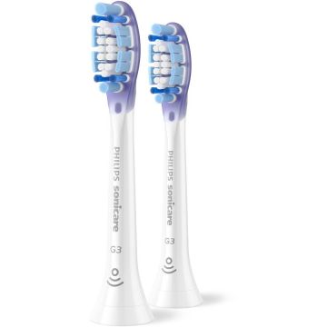 Philips Rezerve Philips Sonicare Gum Care HX9052/87, pachet de 2 capete de periere, Standard, click-on, sincronizarea modurilor BrushSync, Alb