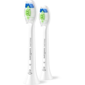 Philips Rezerve Philips Sonicare Optimal White HX6062/87, pachet de 2 capete de periere, Standard, click-on, sincronizarea modurilor BrushSync, Alb