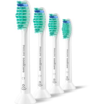 Philips Set de 4 capete Philips Sonicare C1 ProResults Plaque Defence Medium Soft HX6014/87, Rigiditate moale-mediu, Dimensiune standard, Alb