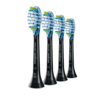 Rezerve periuta de dinti electrica Philips Sonicare Premium Plaque Defence HX9044/88, 4 bucati (Negru)