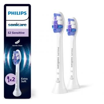 Rezerve periuta electrica Philips Sonicare Sensitive HX6052/87, 2 bucati (Alb)