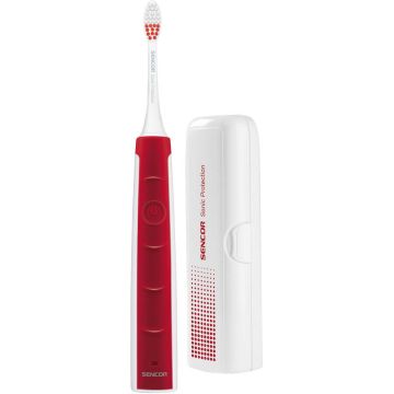 Sencor Periuta de dinti electrica, Sencor, Afisaj LED, 10 moduri viteza, Rosu-Alb