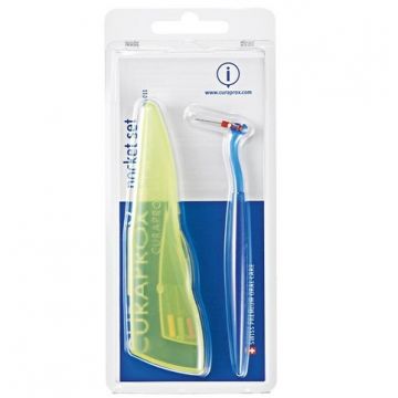 Set 5x Periute Interdentare, Curaprox, Pocket Kit, CPS 457 pentru Curatarea Spatiilor Interdentare, impotriva Gingivitei, Culoare Verde