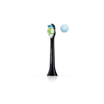 Set 6 rezerve periuta Philips Optimal White HX6066/88 (Negru)