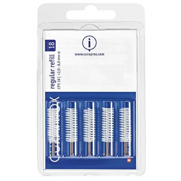 Set Periute Interdentare, Curaprox, CPS 18 Regular, pentru Curatarea Spatiilor Interdentare, impotriva Gingivitei, Culoare Transparenta, 5 buc