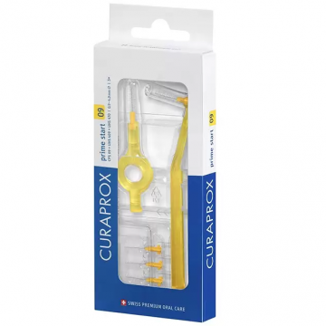 Set Periute Interdentare, Curaprox,CPS Prime Start, 09, Curatare Delicata si in Profunzime, 0.9mm, Maner Inclus, 5 buc