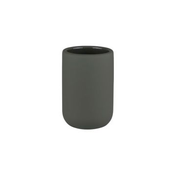 Suport pentru periuța de dinți verde închis din ceramică Lotus Play – Mette Ditmer Denmark